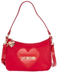 Love Moschino Leather Logo Zipped Cosmetic Bag in Black | Lyst