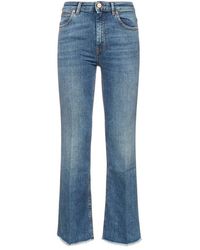 Pt05 High-waisted Cropped Jeans - Blue