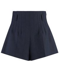 Prada - Pleated High-waisted Shorts - Lyst