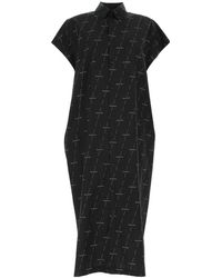 Balenciaga Printed Poplin Shirt Dress - Black