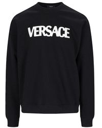 Versace - Logo Appliqué Crewneck Sweatshirt - Lyst