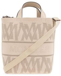 Moncler - Logo Embroidered Knit Tote Bag - Lyst