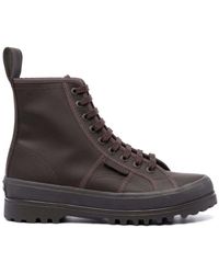 L'Autre Chose Paneled High-top Sneakers - Brown
