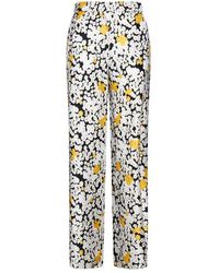 Lanvin - Floral Print Silk Trousers - Lyst