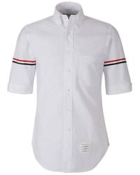 Thom Browne - Rwb Stripe Short-Sleeved Polo Shirt - Lyst