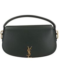 Saint Laurent - Logo Plaque Foldover Top Shoulder Bag - Lyst