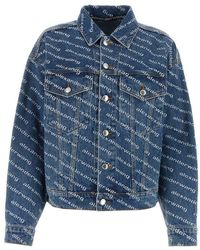 Alexander Wang - Game Logo Print Denim Jacket - Lyst
