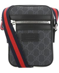 gucci supreme messenger bag black