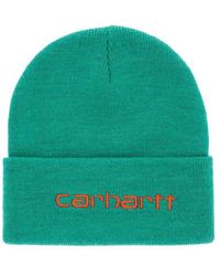 Carhartt - Script Logo-embroidered Knitted Beanie - Lyst