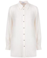 Ferragamo - Pleated Collared Button-up Shirt - Lyst