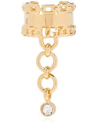 Dolce & Gabbana Open Ring With Rhinestone - Metallic