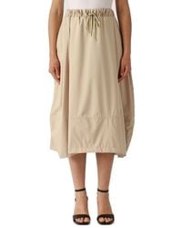 Gran Sasso - Elastic Drawstring Waist Midi Skirt - Lyst