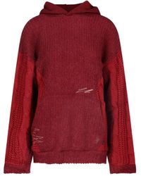 ANDERSSON BELL Cable Knit Hoodie - Red