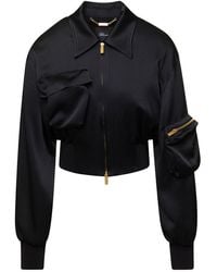 Blumarine - Cropped Jacket With Macro Patch Pockets - Lyst