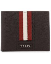 Bally - Stripe Detailed Bi-fold Wallet - Lyst