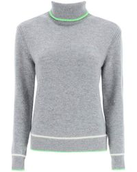 MSGM Turtleneck Wool And Cashmere Sweater - Grey