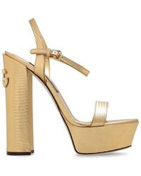 Dolce & Gabbana - Dg Logo Plaque Platform Sandals - Lyst