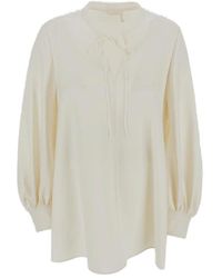 Chloé - White Shirt With Long Sleeves - Lyst