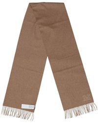 Max Mara Logo Embroidered Fringed Edge Scarf | Lyst