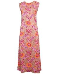 Etro - Floral-jacquard Sleeveless Crewneck Maxi Dress - Lyst
