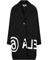 MM6 by Maison Martin Margiela Oversized Cocoon Coat - Black