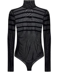 Jean Paul Gaultier - The Striped Flocked Bodysuit - Lyst