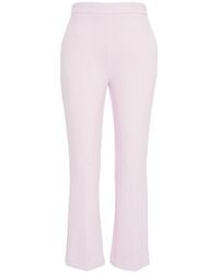 Elisabetta Franchi - Logo Plaque Crêpe Cropped Trousers - Lyst