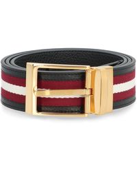 Bally - Stripe Detailed Buckle Belt - Lyst