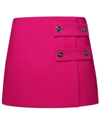 Versace - Fuchsia Silk Blend Miniskirt - Lyst