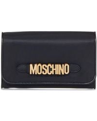 Moschino - Logo Plaque Foldover Crossbody Bag - Lyst