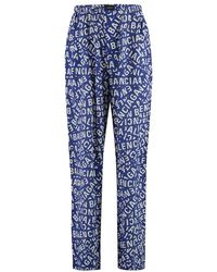 Balenciaga - Allover Logo Printed Pajama Pants - Lyst