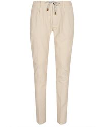 Eleventy - Mid-rise Drawstring Tapered Trousers - Lyst