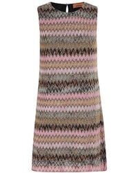 Missoni - Zigzag Lurex Sleeveless Mini Dress - Lyst