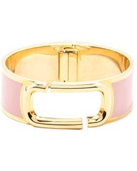 Marc Jacobs - Gold And Pink J Marc Large Hinge Bangle - Lyst