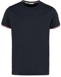 Moncler - Striped Trim Crewneck T-shirt - Lyst