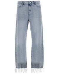 Karl Lagerfeld - Rhinestone Fringed Jeans Blue - Lyst