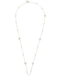 Tory Burch - "kira" Necklace With Logo And Pearls - Lyst