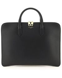 Dolce & Gabbana Leather Monreale Briefcase - Black