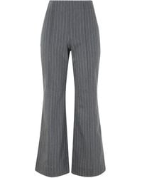 Ganni - Stretch Stripe Cropped Pants - Lyst