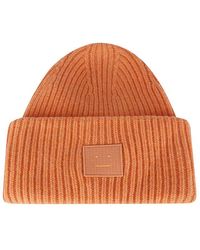 Acne Studios - Face Logo Patch Ribbed Beanie - Lyst
