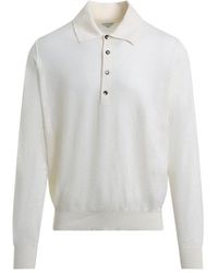 Bottega Veneta - Long Sleeves Cashmere Polo T-Shirt - Lyst