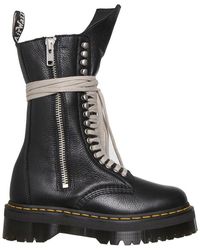 Rick Owens Leather 1918 Platform Boots Men - Black