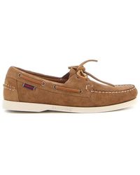 Sebago Lace-up Round Toe Boat Shoes - Brown