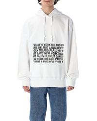 Helmut Lang Cotton Heart And Arrow Logo Print Hoodie in White for 