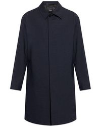 Theory - Stretch Single-Breasted Overcoat - Lyst