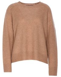 360cashmere - Long Sleeved Crewneck Knitted Jumper - Lyst