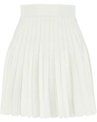 Balmain - High-Waist Pleated Mini Skirt - Lyst