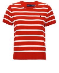 Polo Ralph Lauren - Striped Knitted Crewneck Top - Lyst