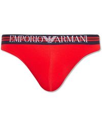 Emporio Armani Thong With Logo - Red