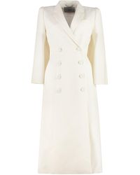 Fendi Wool Blend Double-breasted Coat - White